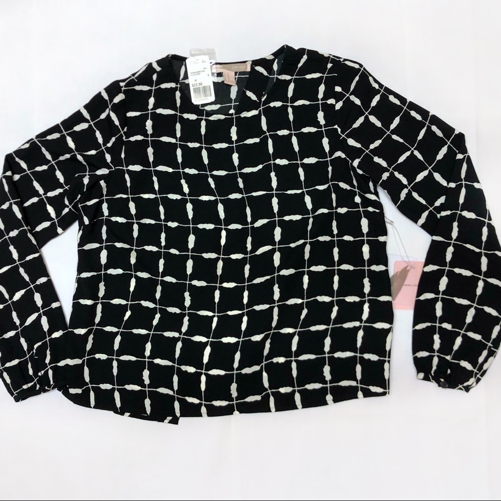 Forever 21 M Blouse Top Long Sleeve Split Back